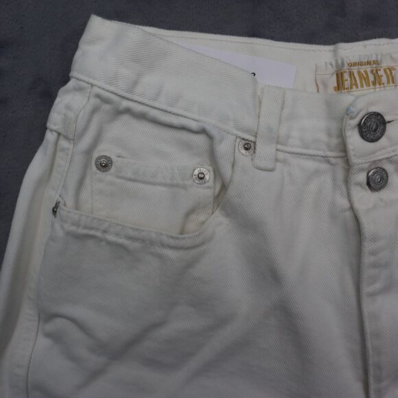 Original Jeanjer Shorts Womens 9 White High Rise Flat Front Double Button Zip - Picture 10 of 15
